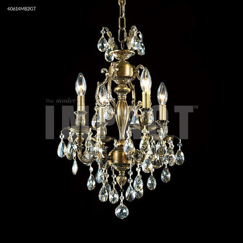 40614MB2GT Impact Sierra Monaco Bronze Imperial Golden Teak Crystal 4 Lights Chandelier