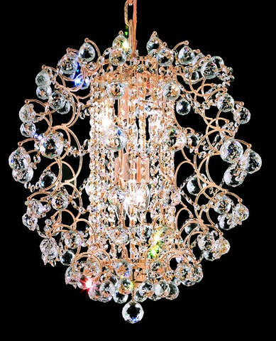 8064D18G/SS St Ives Gold Strass Swarovski Clear Crystal 6 Lights Chandeliers