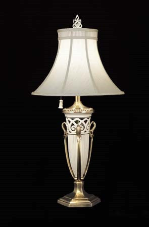 LX6448H Lenox Ivory Fine China Burnished Brass Table Lamp
