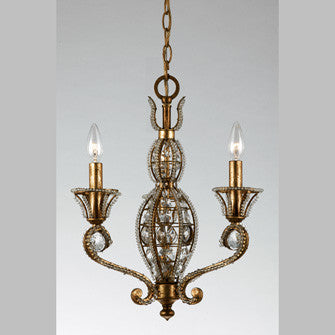 LS5003GF La Crysta  Gold Finch 3 Lights Chandelier