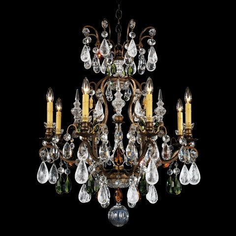 3571-22AD Renaissance 8 Lights + 1 Light Amethyst & Black Diamond Crystal Chandelier