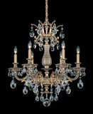 5676-27A  Milano Parchment Gold Spectra Clear Crystals 6 Lights Chandelier.