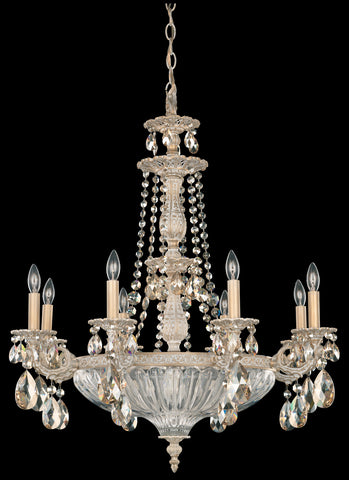 5692-27A Milano Parchment Gold Spectra Clear Crystals 12 Light Chandelier