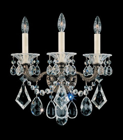 5002-26S La Scala French Gold  Swarovski Elements Clear Crystal  3 Lights Wall Sconces.