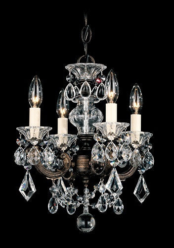 5004-22A La Scala Heirloom Gold Spectra Clear 4 Lights Crystal Chandelier