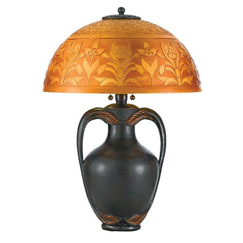 OBCHA8172ABB in Antique-burnished Brass by Visual Comfort in Frankfort, KY  - Classical Urn Form Medium Table Lamp in Antique-Burnished Brass with  Black Shade Open Box